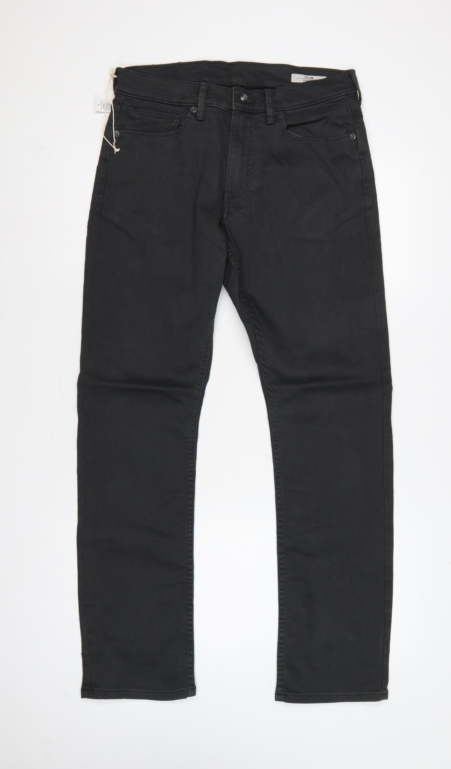 Marks and Spencer Men Black 30W 31L Slim Straight Stretch Jeans