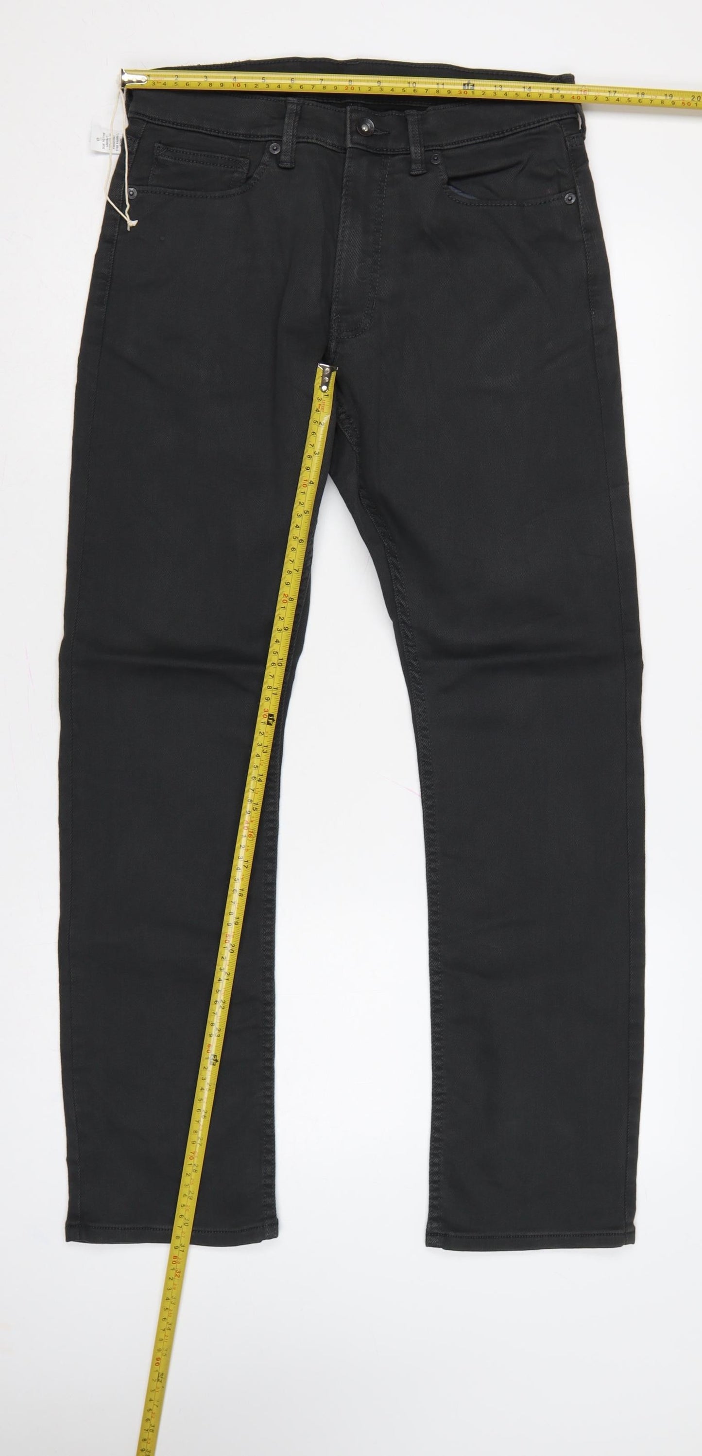 Marks and Spencer Men Black 30W 31L Slim Straight Stretch Jeans