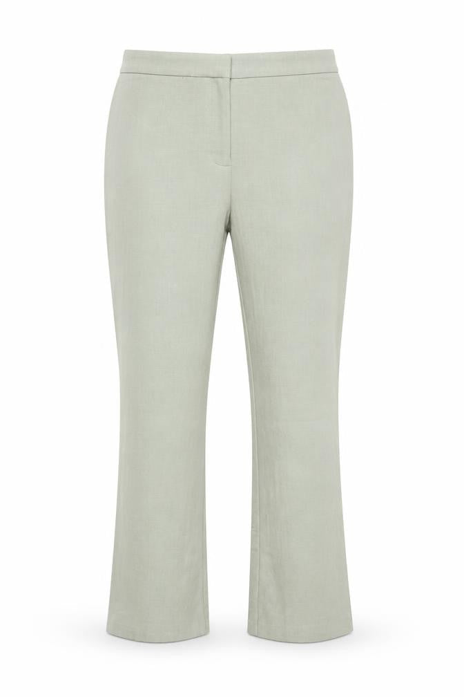 Marks & Spencer Women’s Pale Green UK 14 Regular Flared Linen Trousers