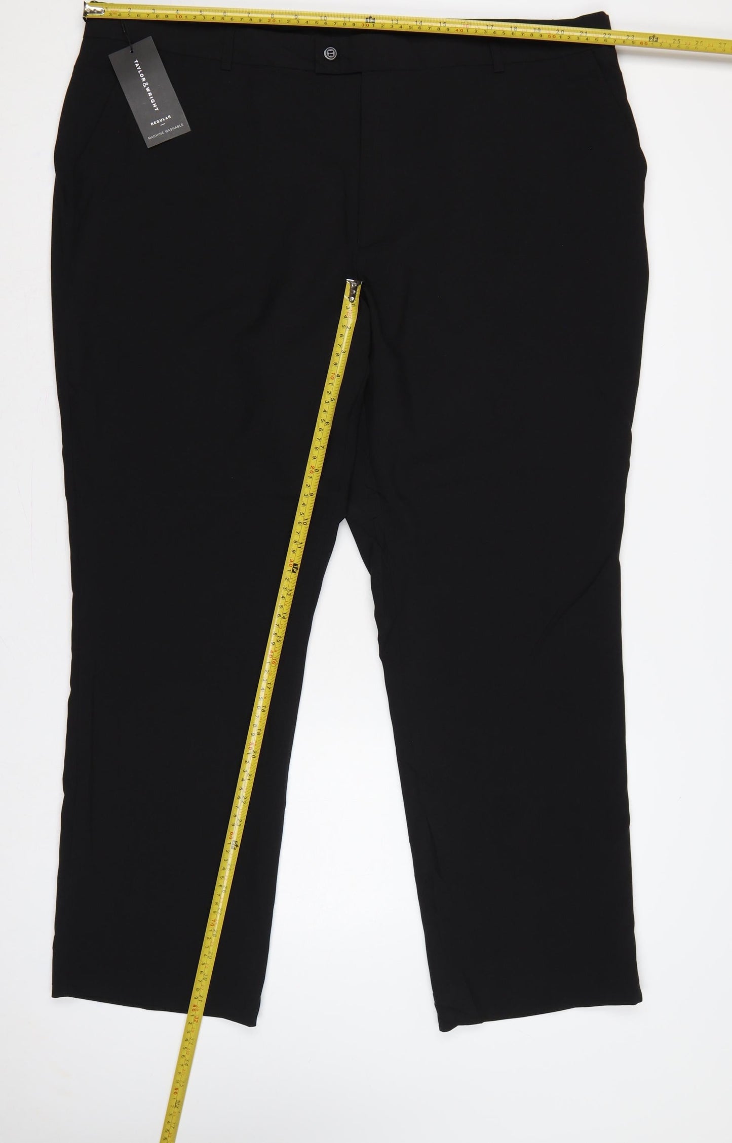 Taylor & Wright Men’s Black 44R Regular Straight Dress Trousers