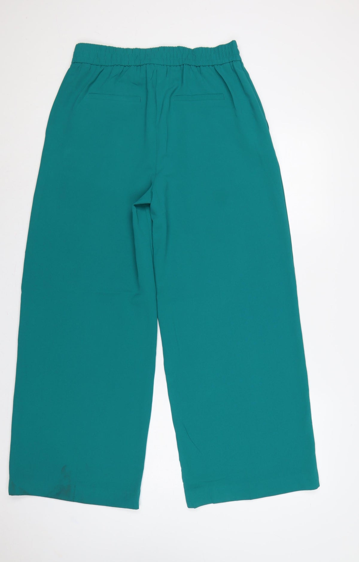 Marks and Spencer Women Green UK 12 Wide-Leg Drawstring Trousers