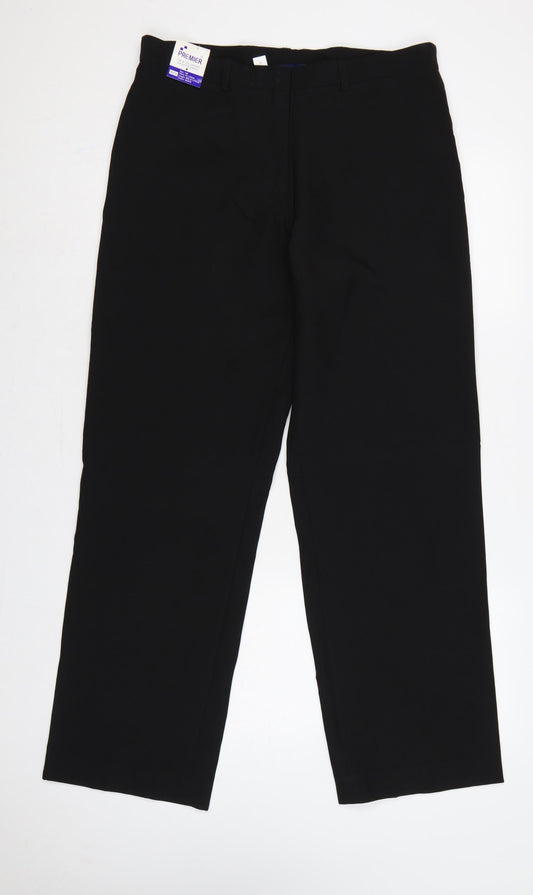 Premier Women’s Black Size 16R Straight Leg Workwear Trousers PR530