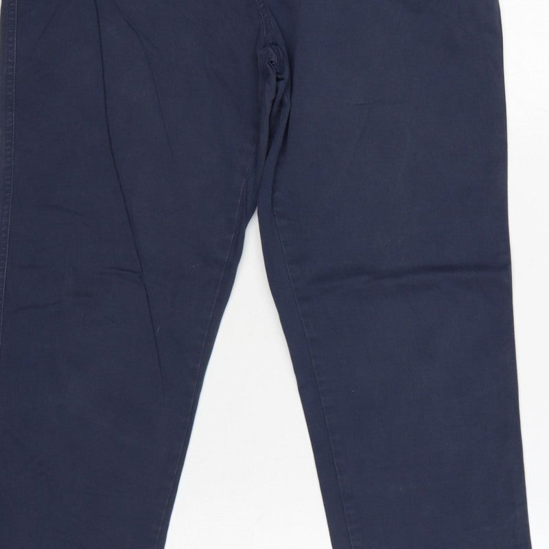 Joules Women’s Blue UK 12 Straight Chino Trousers Pockets