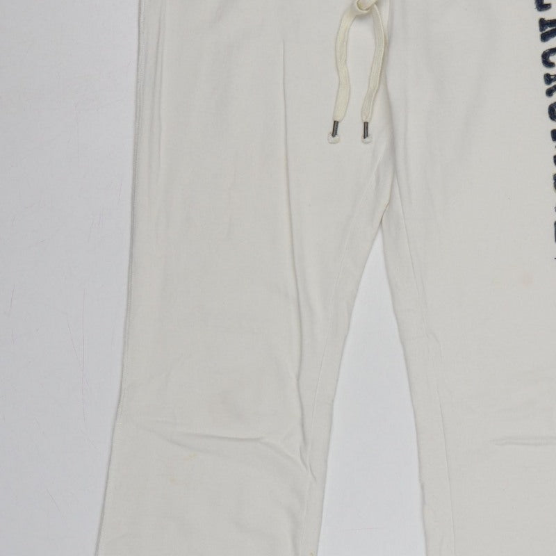 Abercrombie & Fitch Women’s Ivory L Flared Sweatpants Drawstring Logo
