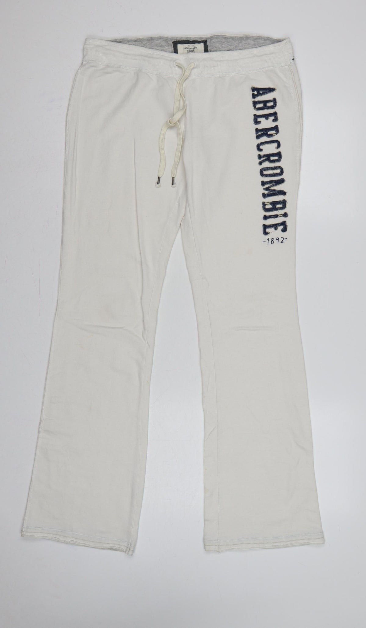 Abercrombie & Fitch Women’s Ivory L Flared Sweatpants Drawstring Logo