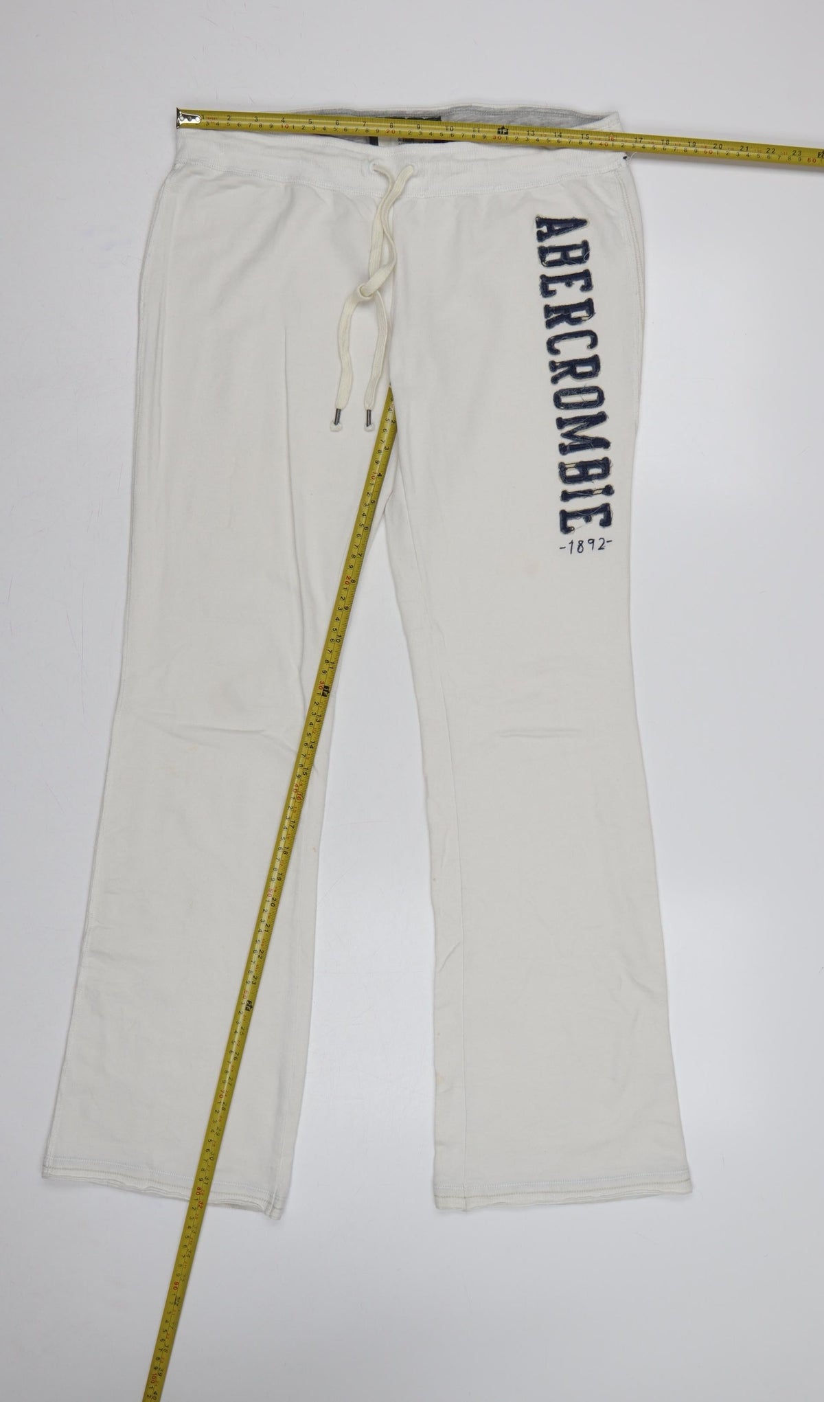 Abercrombie & Fitch Women’s Ivory L Flared Sweatpants Drawstring Logo