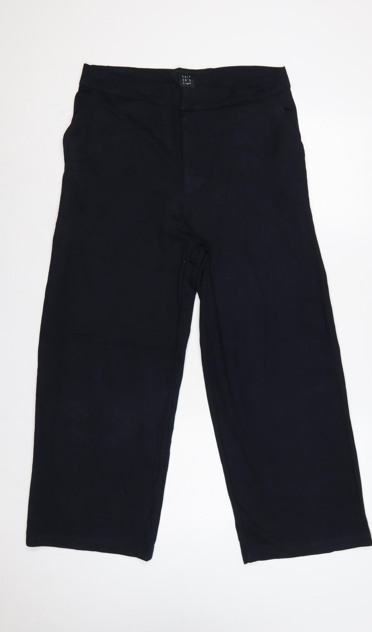 Edit Or's Cut Women's Black UK 14 Wide-Leg High Rise Trousers
