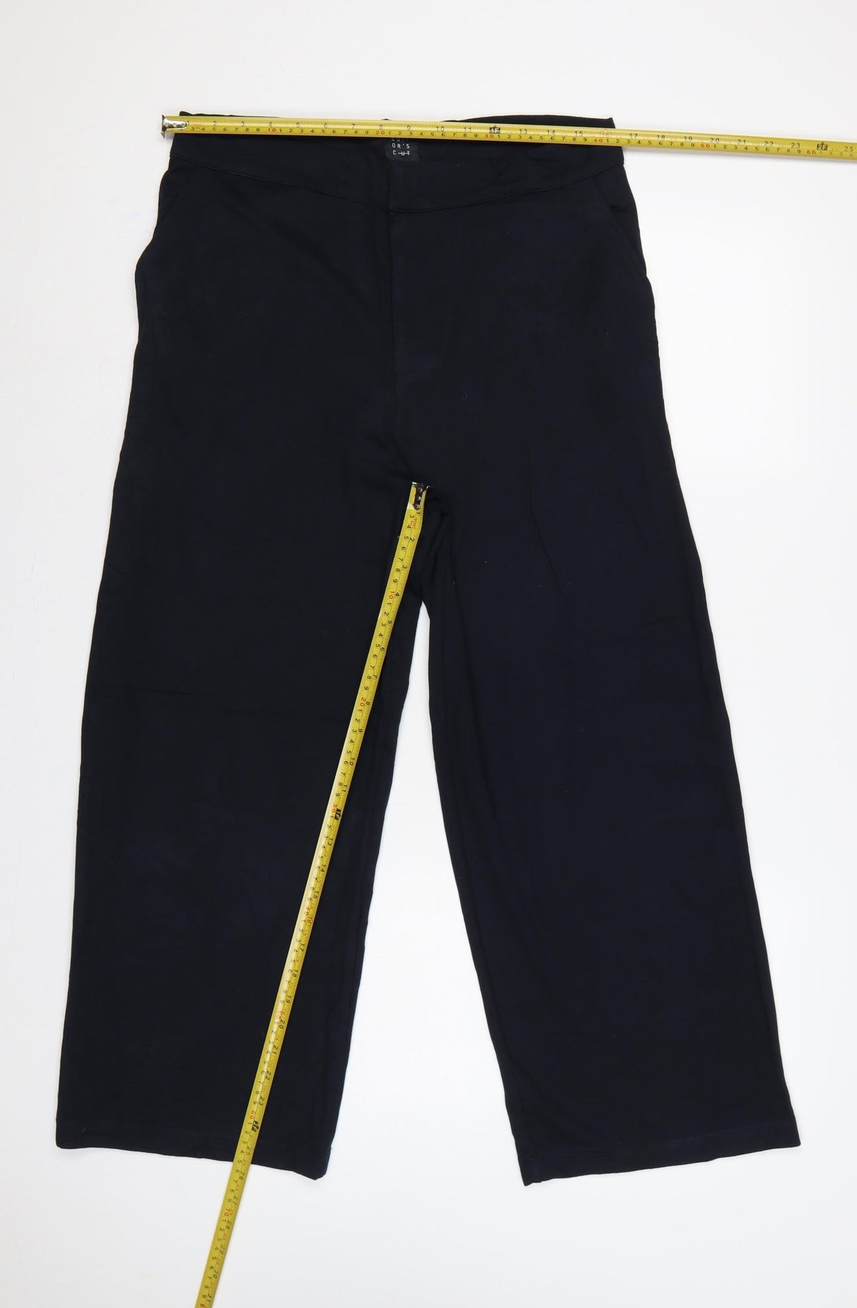 Edit Or's Cut Women's Black UK 14 Wide-Leg High Rise Trousers