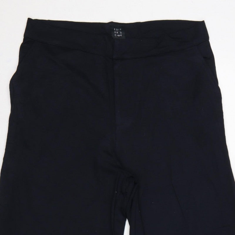 Edit Or's Cut Women's Black UK 14 Wide-Leg High Rise Trousers