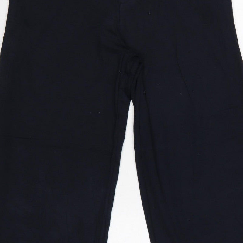 Edit Or's Cut Women's Black UK 14 Wide-Leg High Rise Trousers