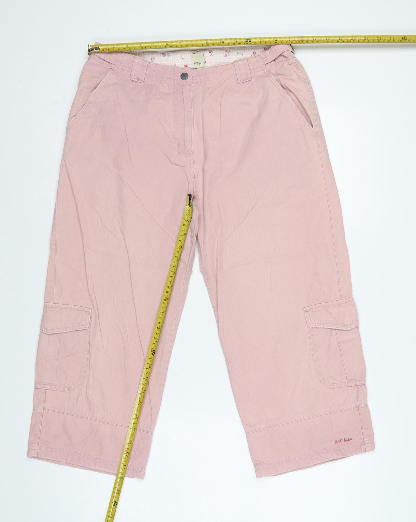 Fat Face Women Pink UK 12 Cotton Cargo Capri Trousers Pockets