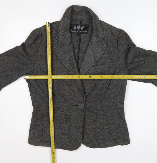 Marks and Spencer Per Una Women’s Grey Herringbone Blazer UK 12