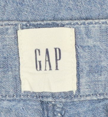 Gap Women's Blue UK 12 Girlfriend Khaki Cotton Tapered Chino Trousers