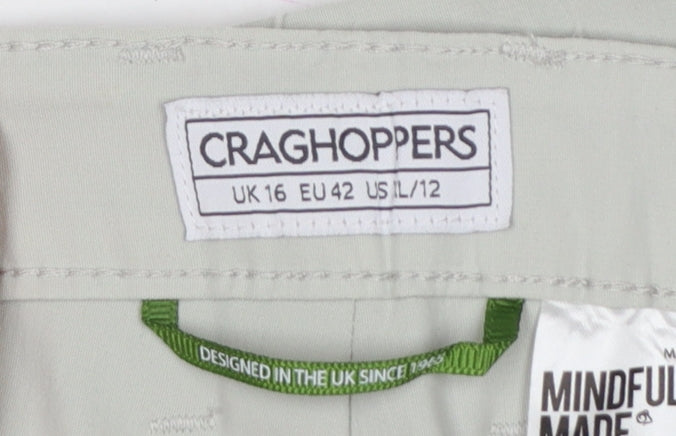 Craghoppers Women’s Grey UK 16 Cropped Stretch Travel Trousers