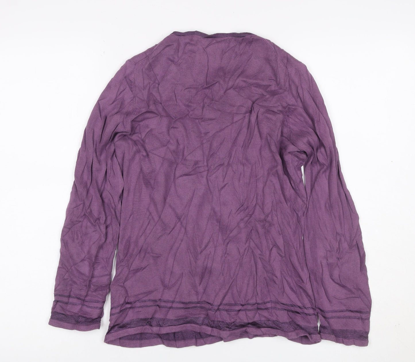 Racing Green Women Purple UK 10 Button Front Cotton Cardigan