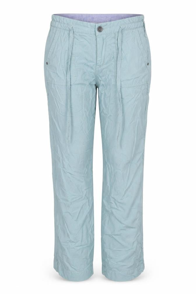 My Tribe Women's Blue UK 8 Linen Cargo Trousers Drawstring Pockets