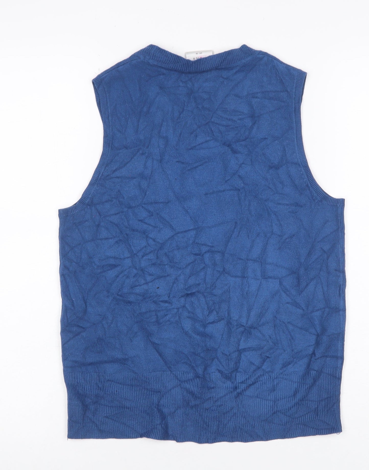 Next Women’s Blue UK 14 Sleeveless Scoop Neck Knit Jumper Vest