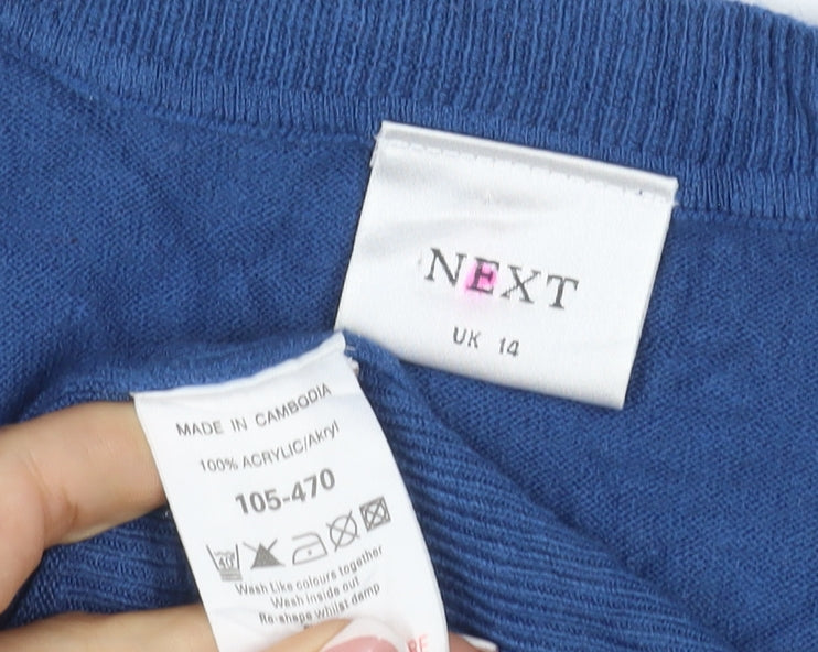 Next Women’s Blue UK 14 Sleeveless Scoop Neck Knit Jumper Vest