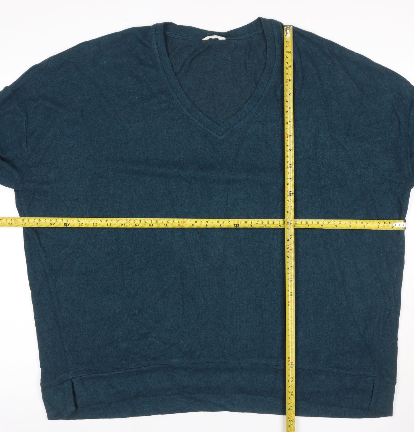 Hush Women’s Blue XL Velour V-Neck Pullover Sweatshirt