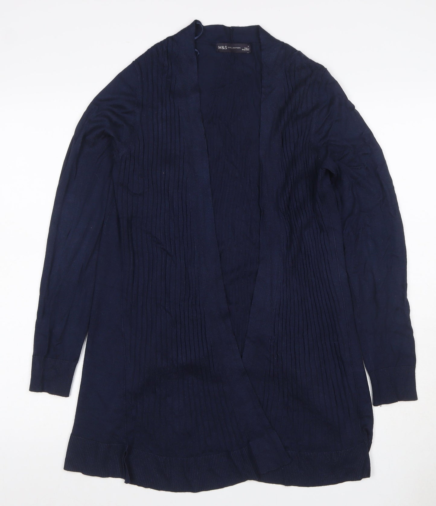 Marks and Spencer Women Blue M Open Longline Knit Cardigan