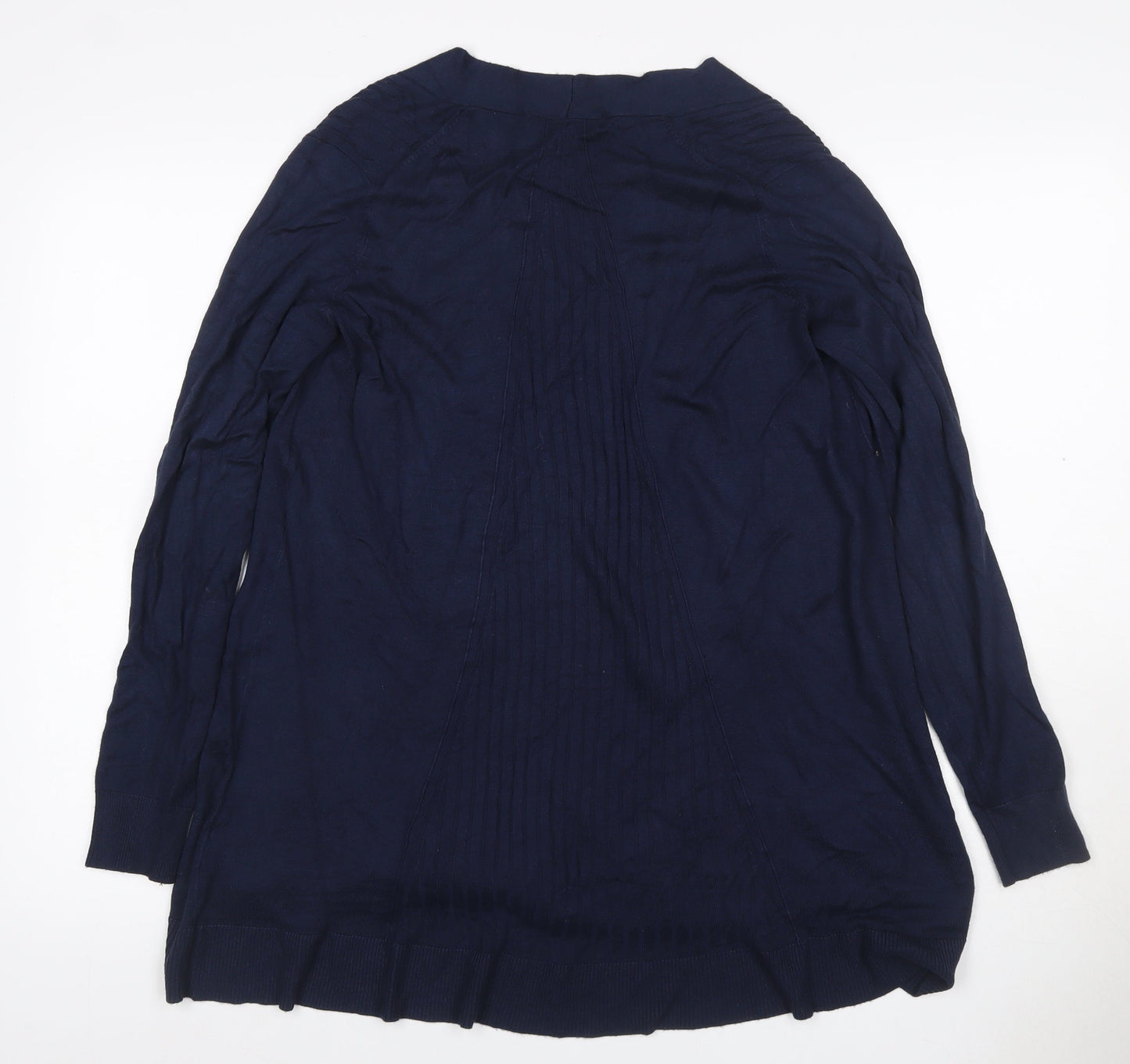 Marks and Spencer Women Blue M Open Longline Knit Cardigan