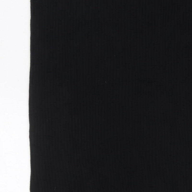 Miss Selfridge Women’s Black Size 12 Ribbed Knit Buckle Long Skirt