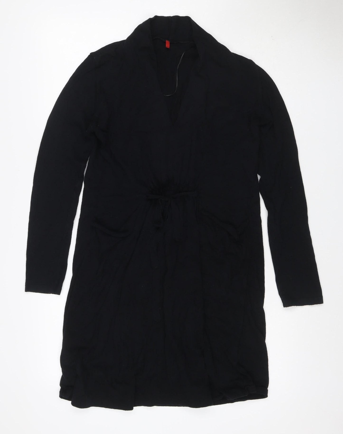 Miss Captain Women Black UK 12 Hooded Long Sleeve Jumper Dress