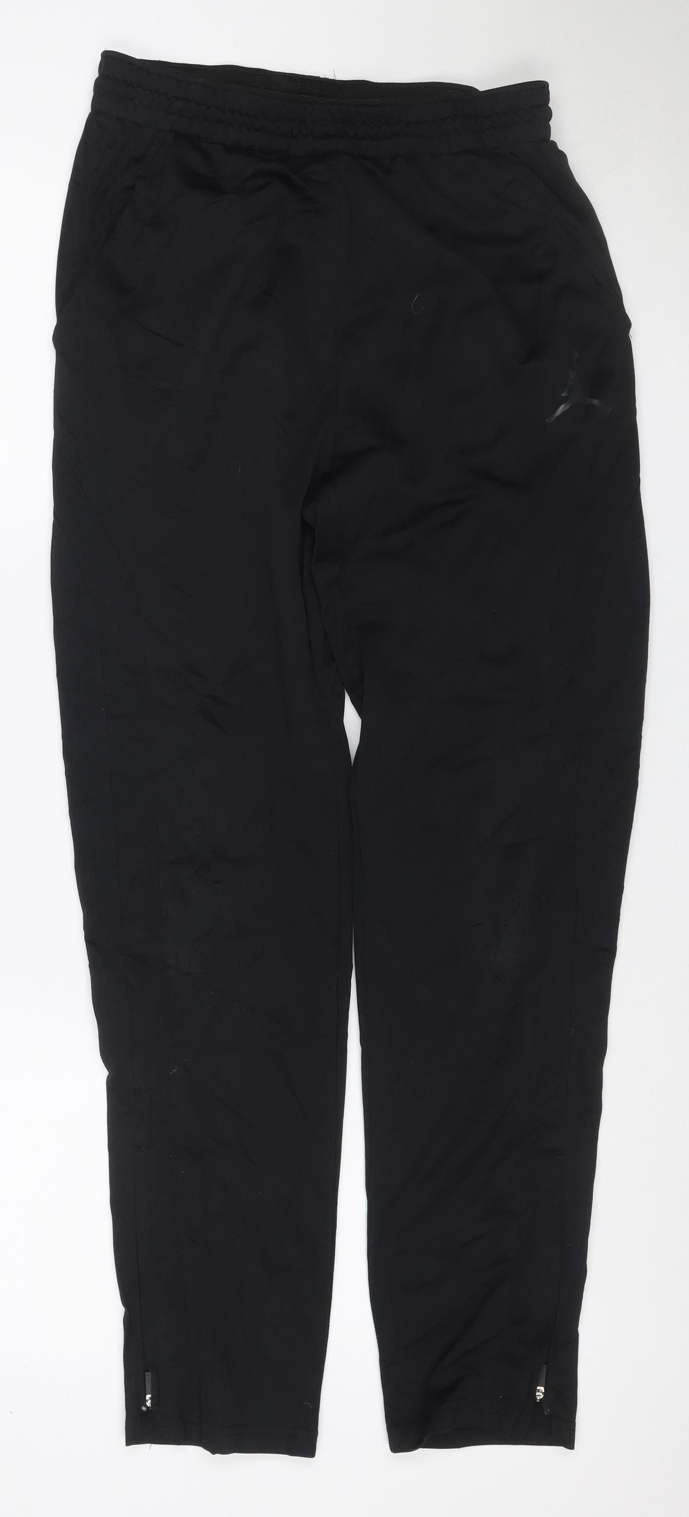 Jordan Boys Black Size 15 Years Track Pants Basketball Zip Pockets