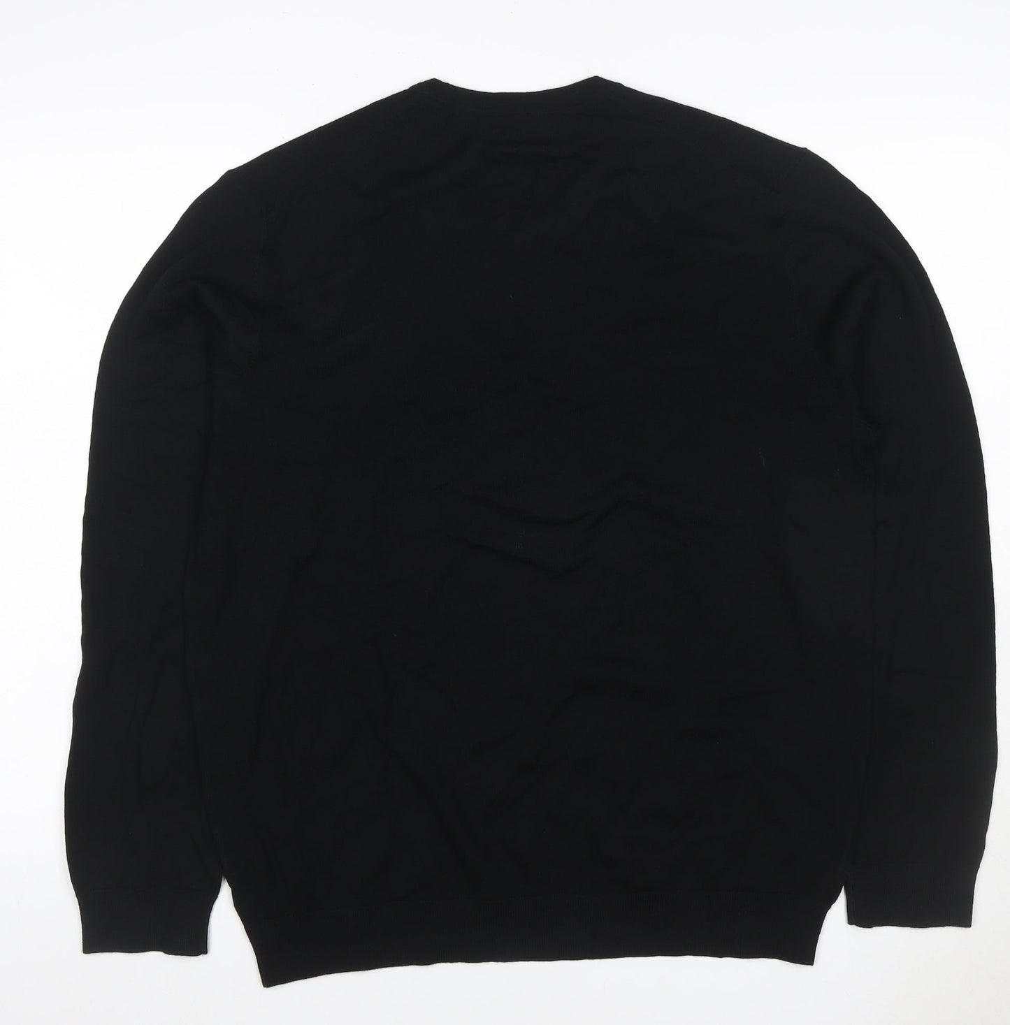 Marks & Spencer Men's Black XL Extra Fine Merino Wool Crew Neck Jumper