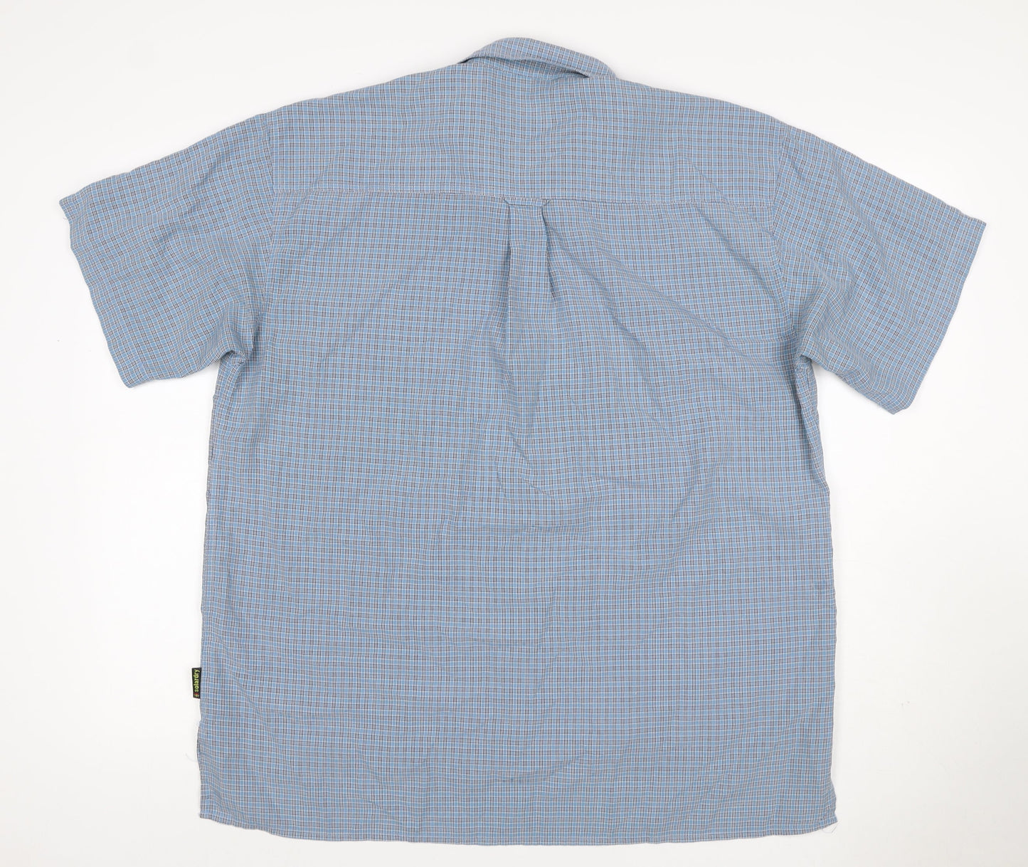Crag Hoppers Men Blue Check Short Sleeve Button-Up Shirt L 42in Outdoor