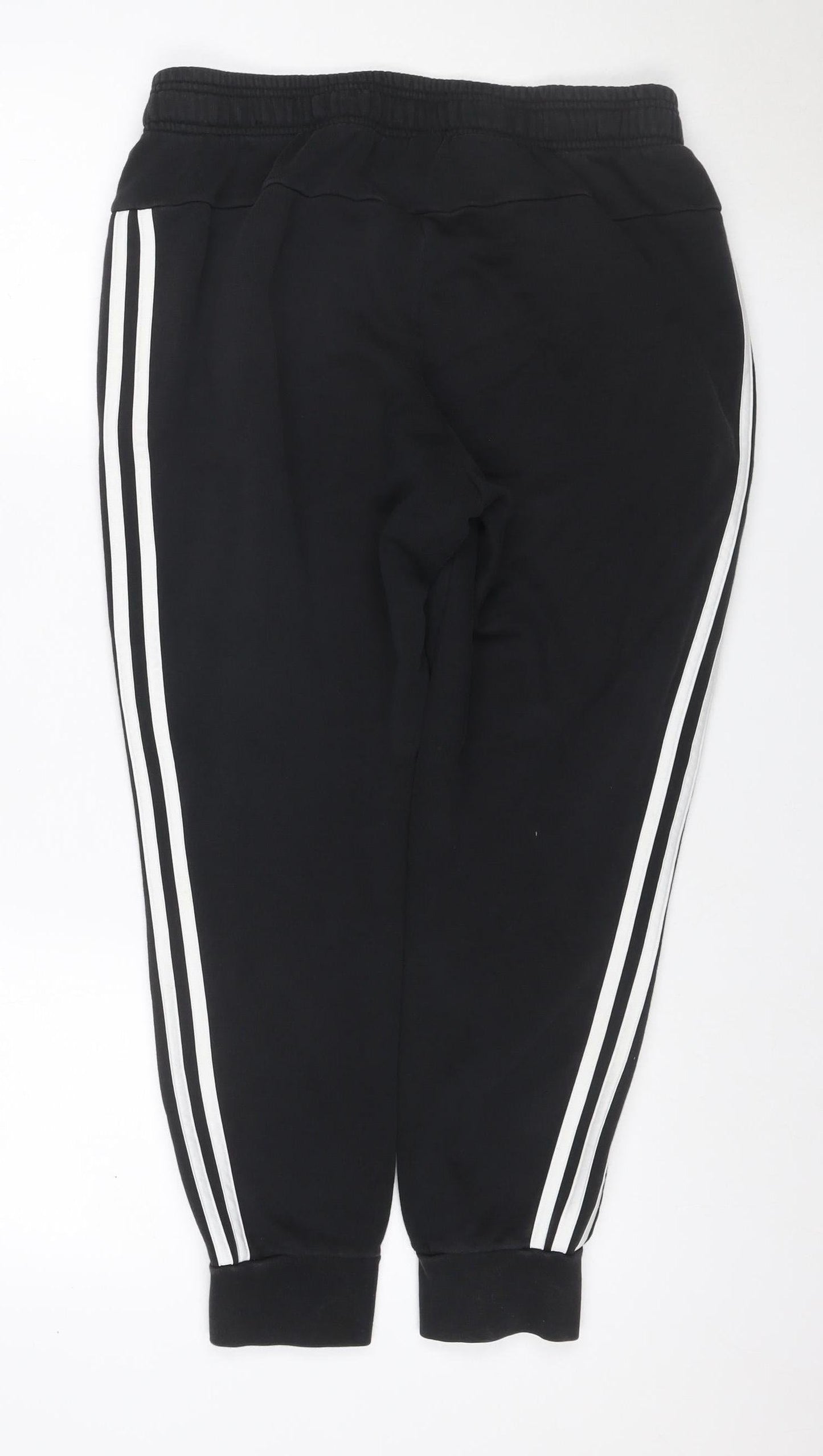 Adidas Women’s Black UK 12-14 M Jogger Track Pants Striped Fleece