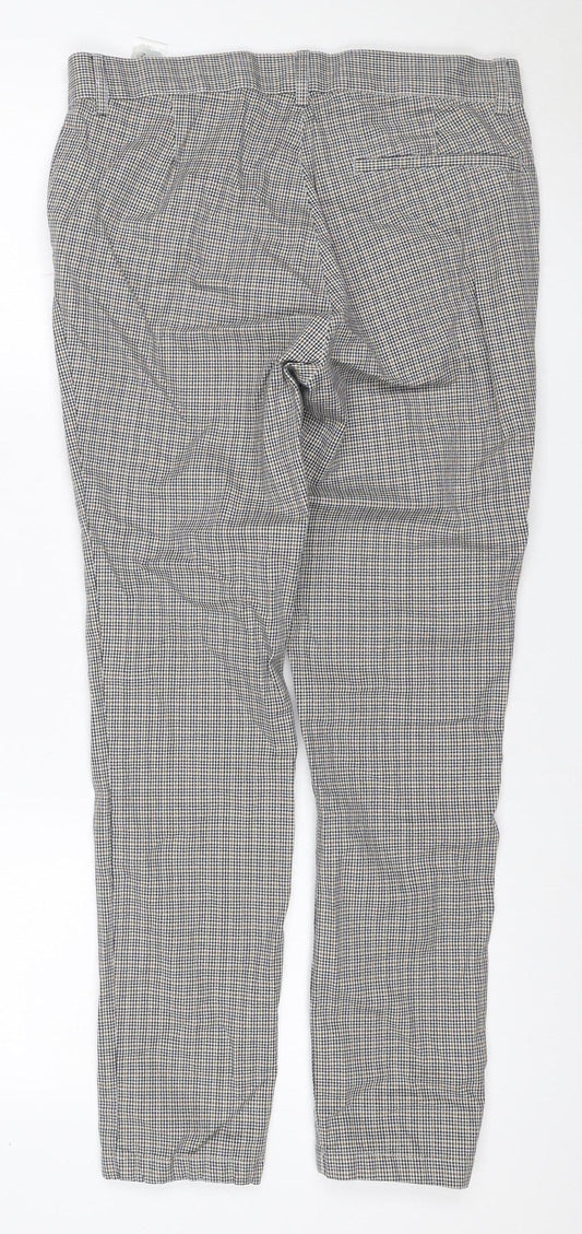 Topman Men’s Grey Check Stretch Skinny Trousers W32 L30