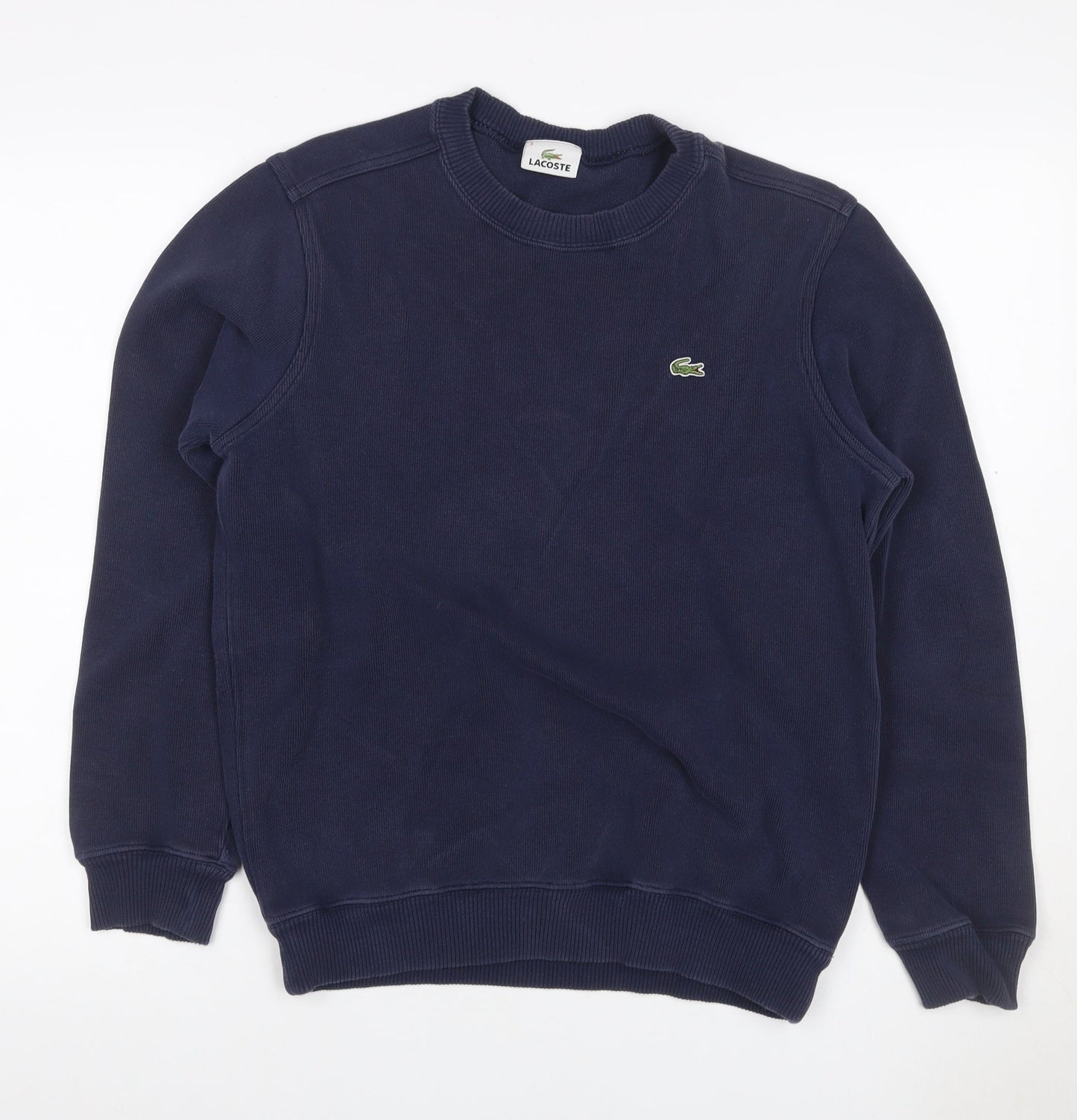 Lacoste Men’s Blue M Crew Neck Logo Pullover Sweatshirt