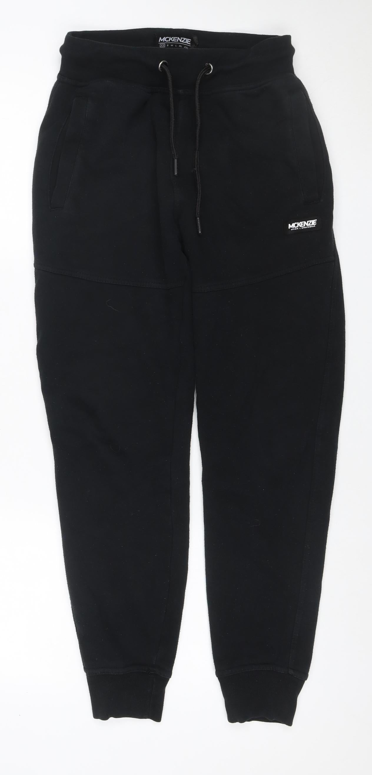 McKenzie Men’s Black XS Jogger Sweatpants Cotton Blend Drawstring