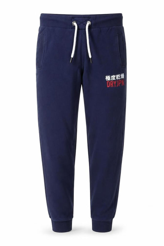 Superdry Men’s Blue S Jogger Sweatpants Logo Drawstring Cotton Blend