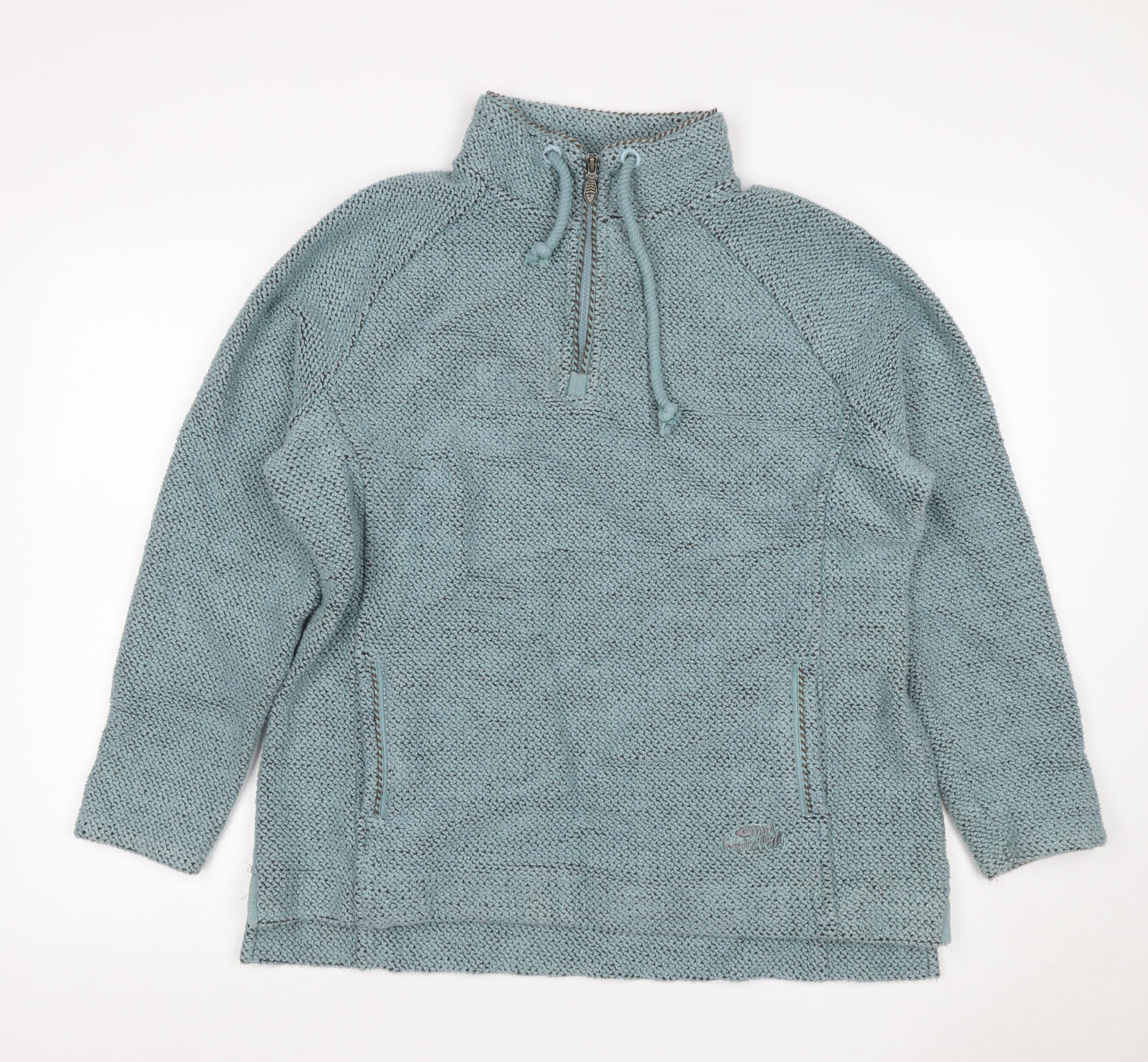 Weird Fish Womens Blue Size 16 1/4 Zip Fleece Sweatshirt Pockets
