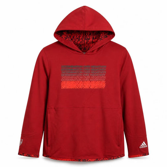 adidas Boys Red 11-12 Years Pullover Hoodie Graphic Print Sports