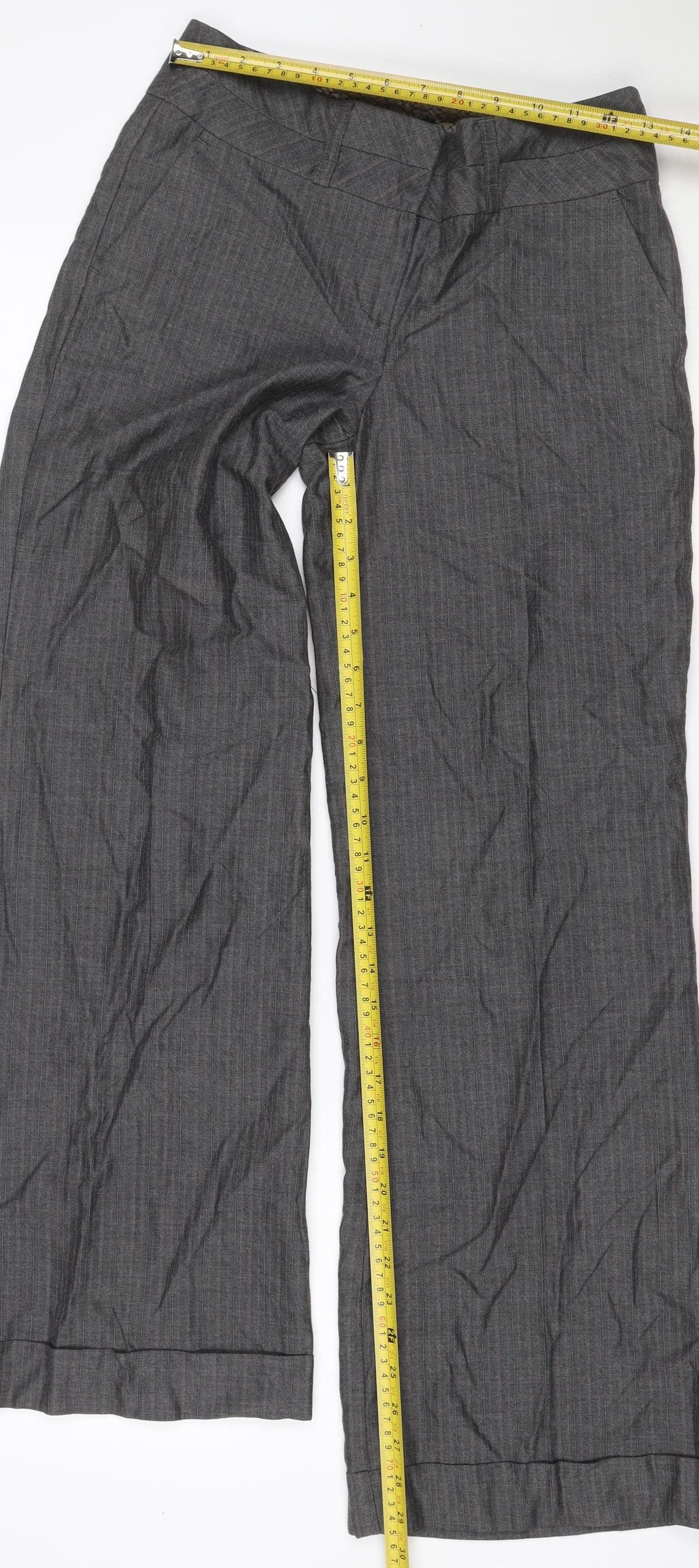 Next Women’s Grey Size 8R Straight Leg Tailored Dress Trousers