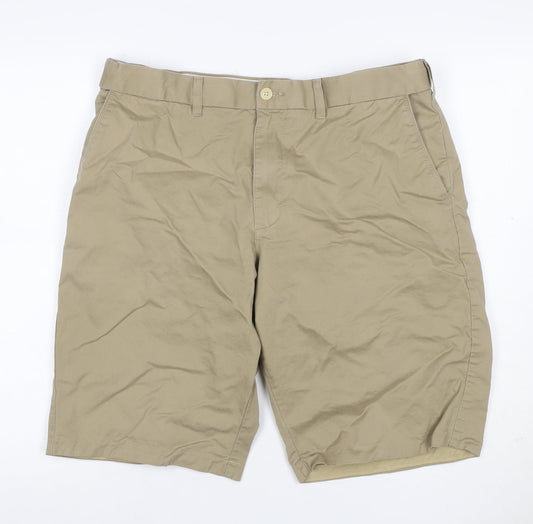 Marks and Spencer Men’s Beige W36 Cotton Chino Shorts Flat Front