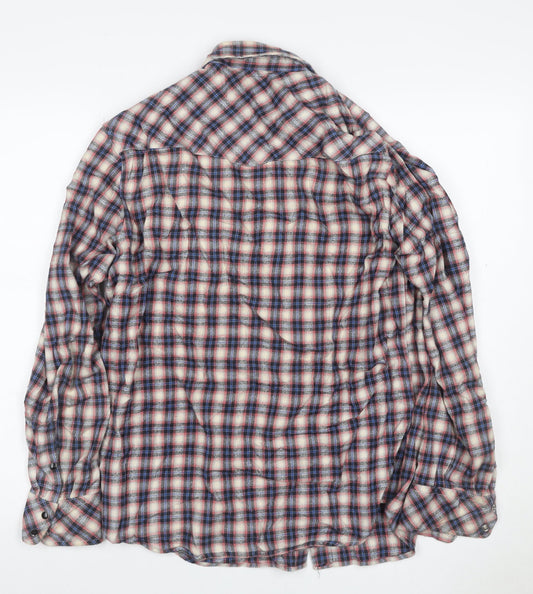 Diesel Men’s M Multicoloured Plaid Flannel Button-Up Shirt