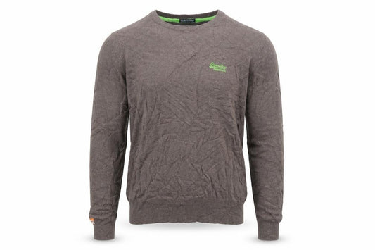 Superdry Men’s Brown M Cashmere Cotton Logo Crew Neck Jumper