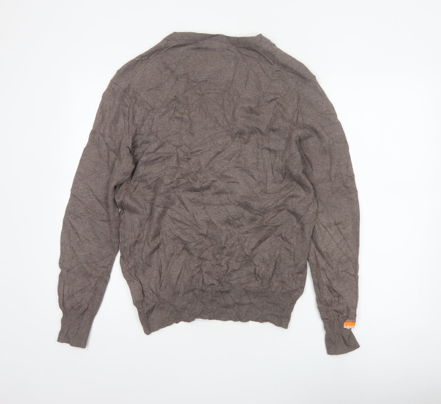 Superdry Men’s Brown M Cashmere Cotton Logo Crew Neck Jumper