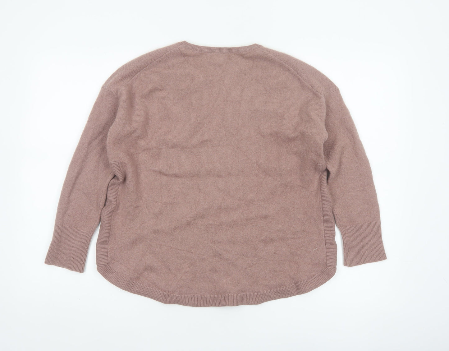 White Label Women’s Beige Cashmere V-Neck Pullover Jumper UK S