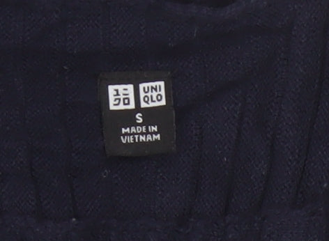 Uniqlo Women Blue S Rib Knit Cotton Jumper Dress Cap Sleeve