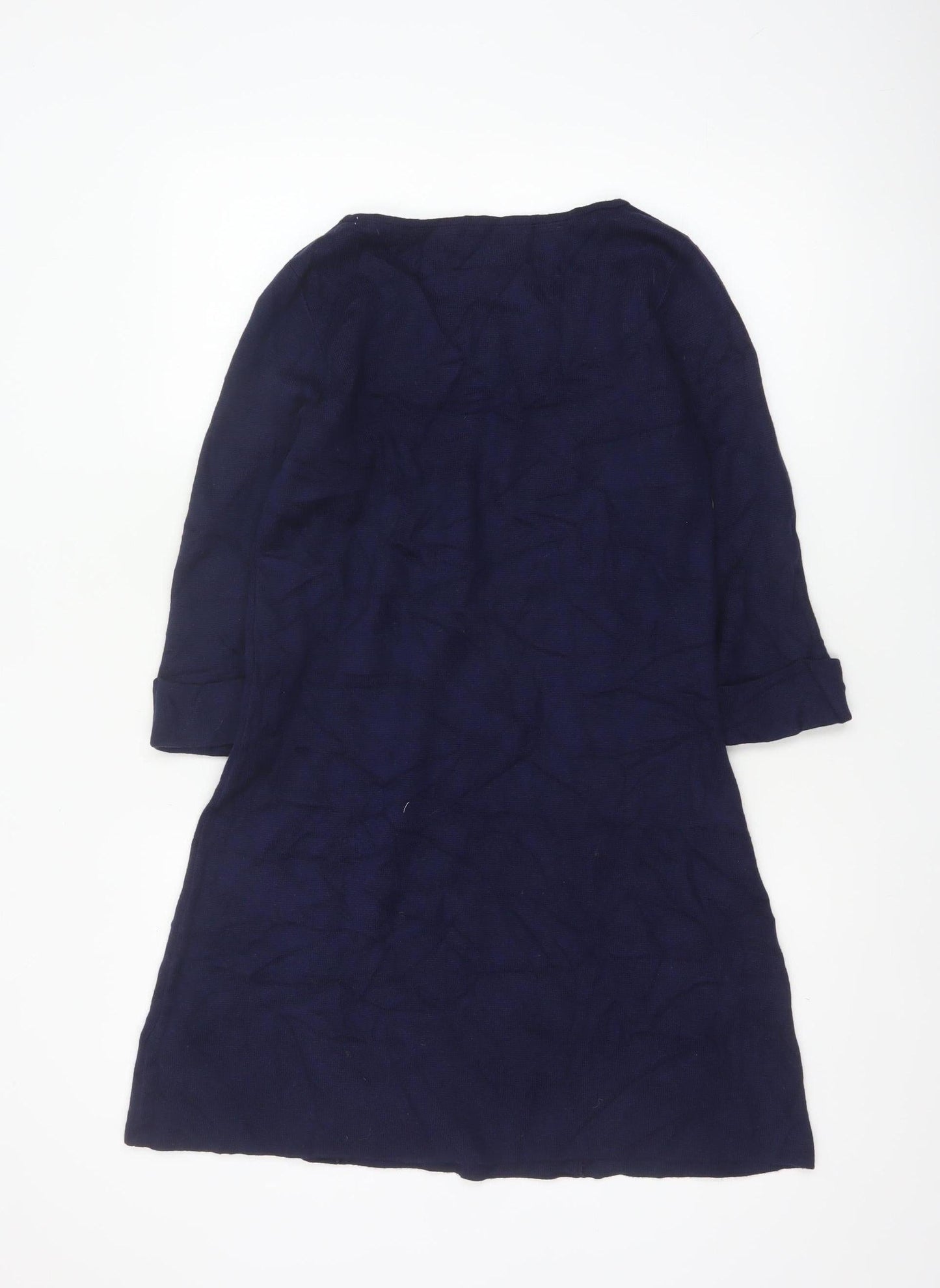 Marks and Spencer Women Blue UK 12 Knit Jumper Dress Pockets