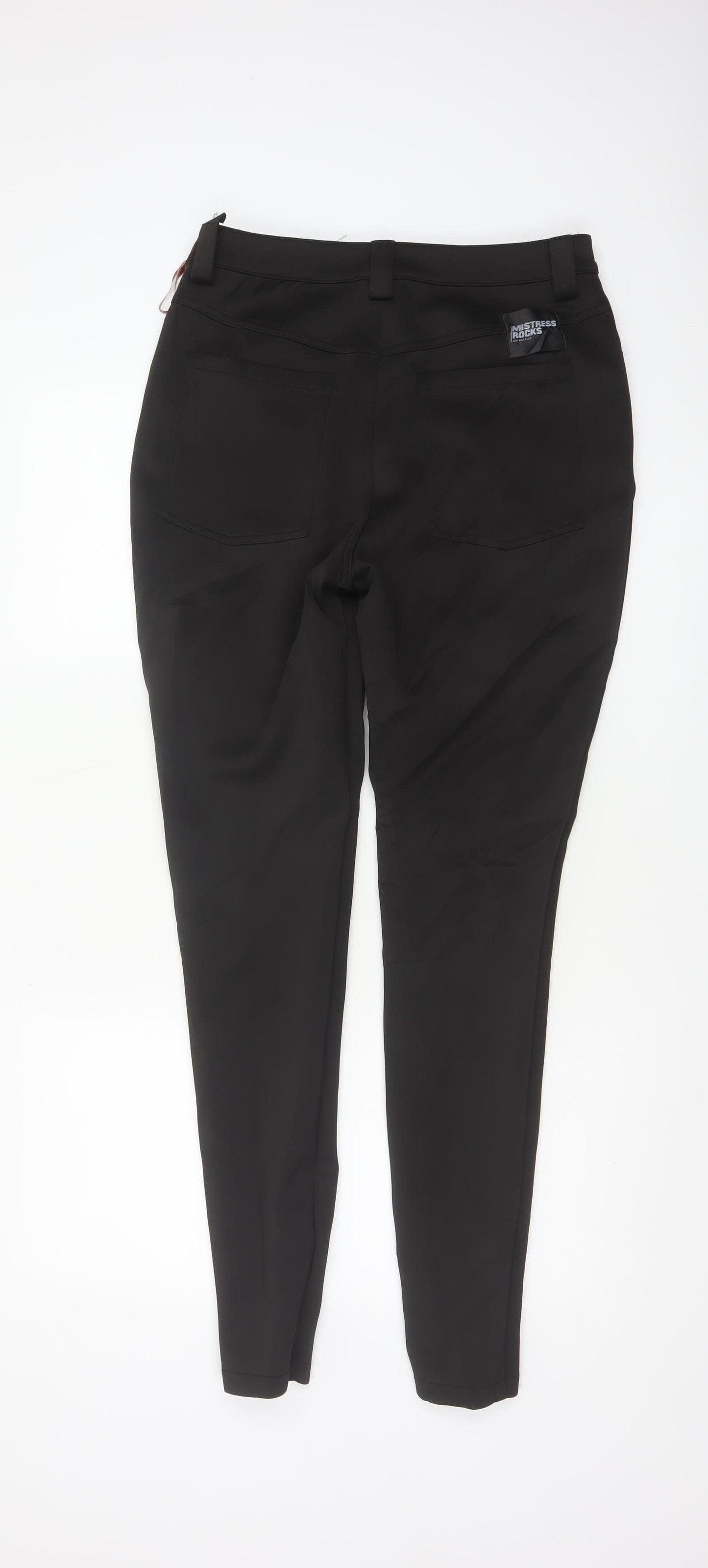 Mistress Rocks Women Black M High Rise Skinny Stretch Trousers