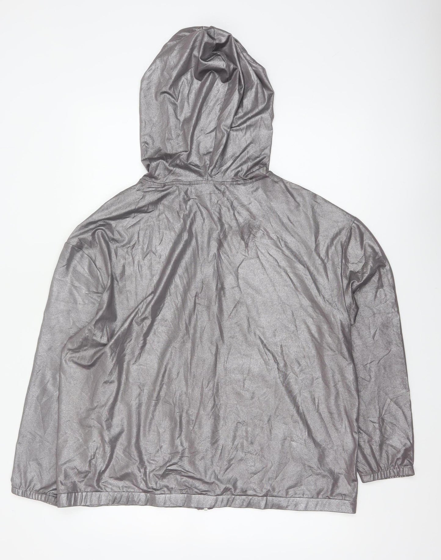 H&M Coachella Women’s Grey Metallic Full Zip Hooded Hoodie L