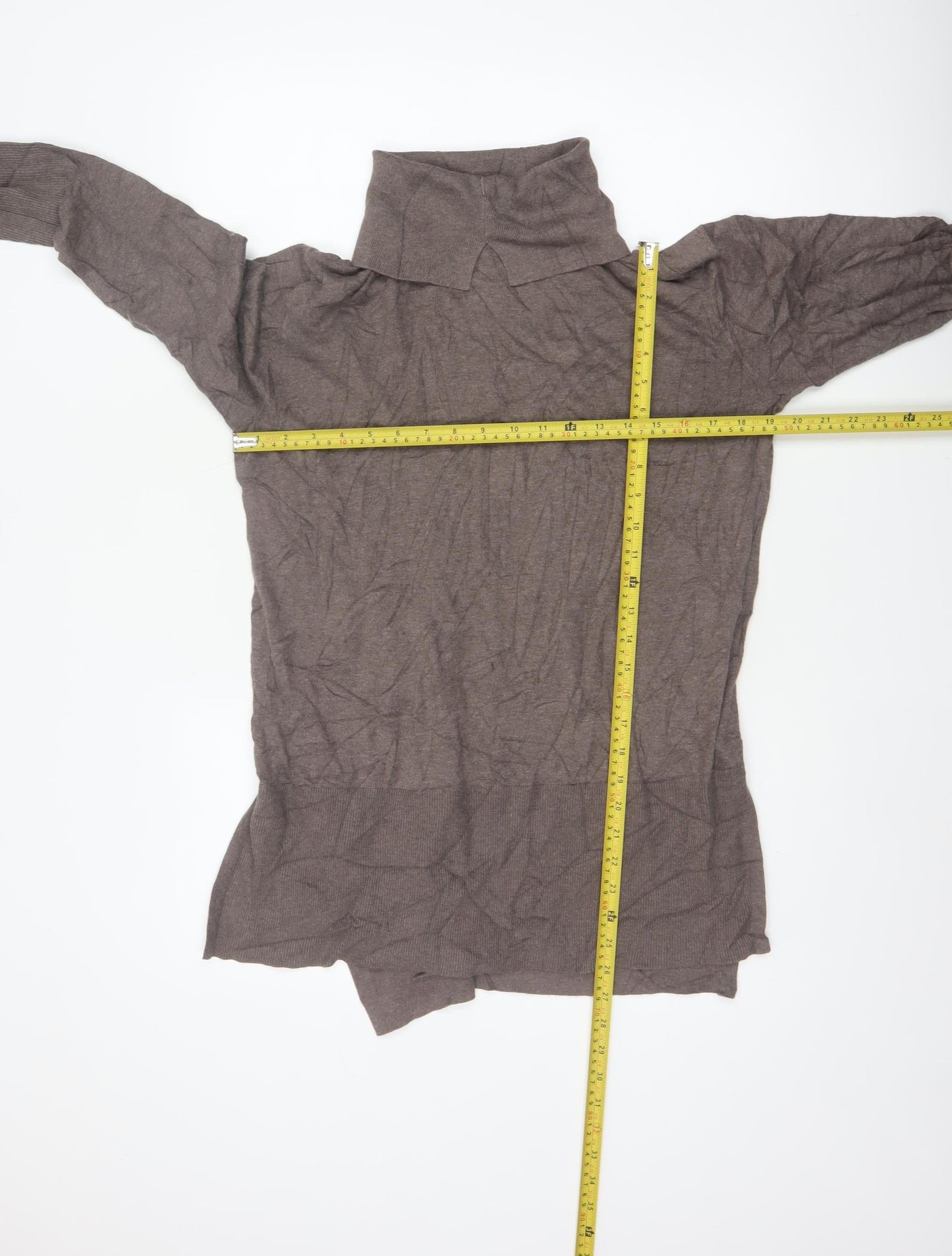 Modern Rarity Women’s Brown M Cowl Neck Cotton Blend Knit Jumper