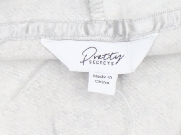Pretty Secrets Women Grey UK 16/18 Hooded Fleece Zip One Piece