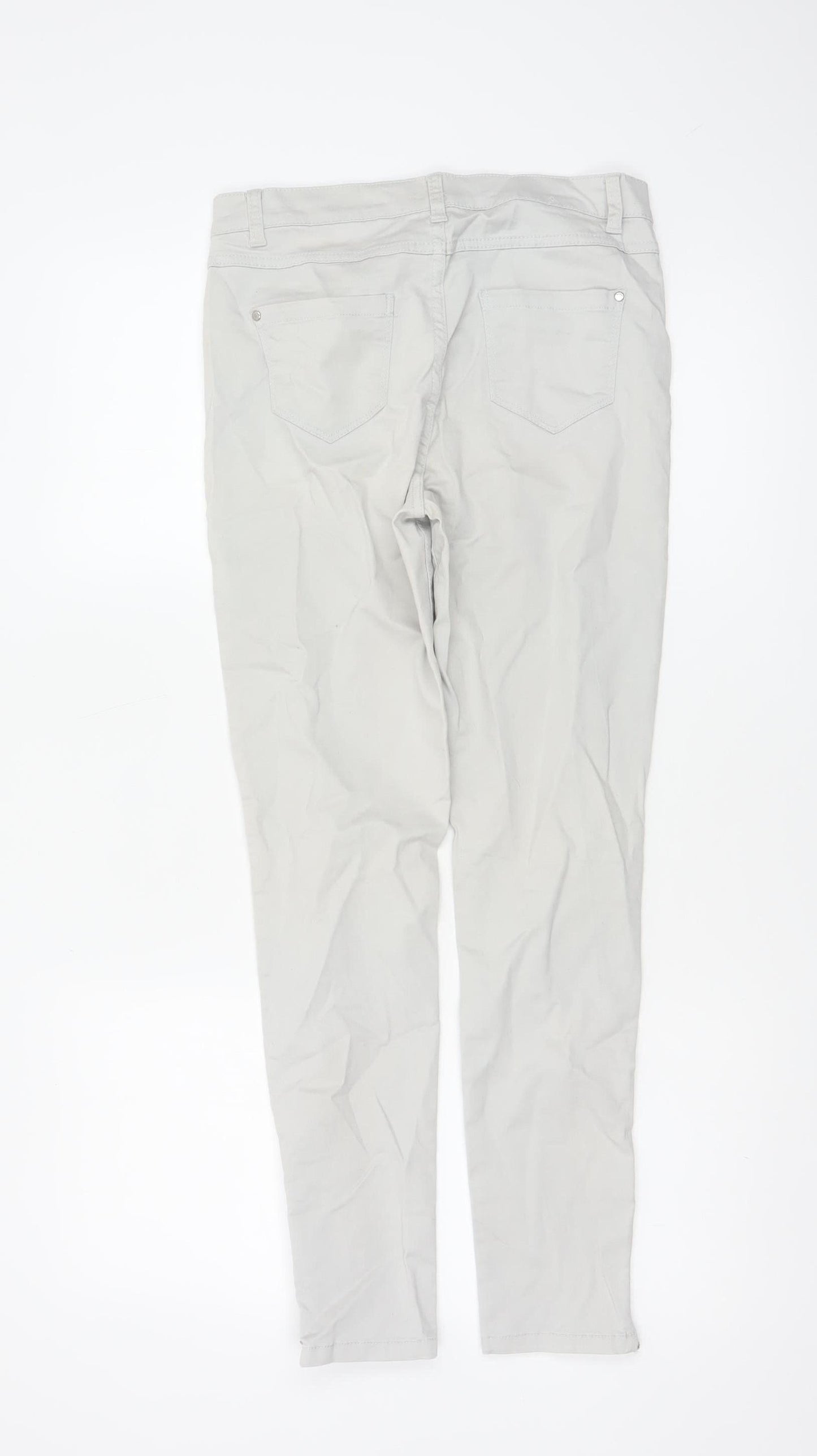 Denim Co. Women’s Grey Size 8 Skinny Trousers Ankle Zip Stretch